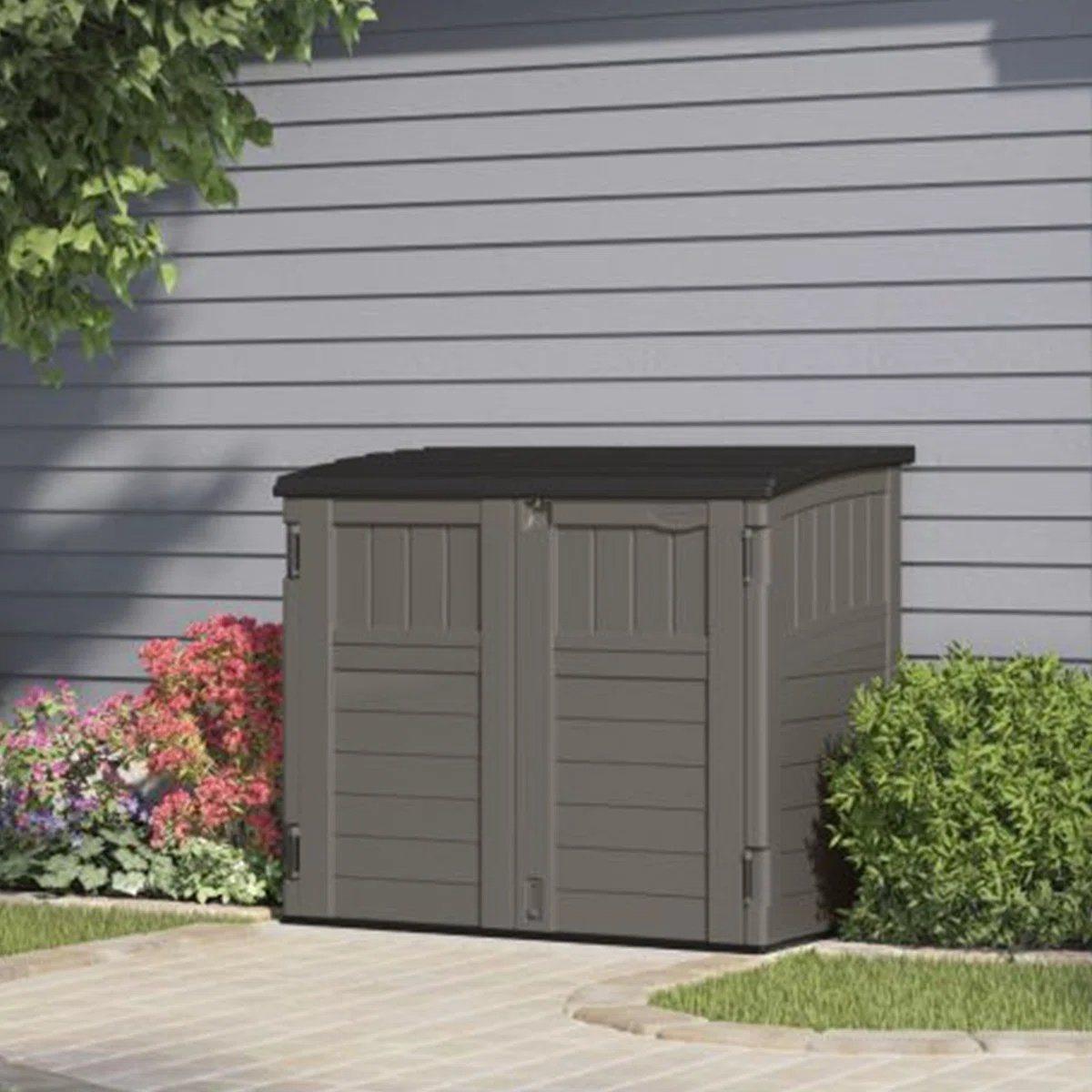 Suncast+Outdoor+Resin+Horizontal+Storage+Shed-93374793 Outdoor Resin Horizontal Storage Shed - Image 1