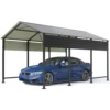10x15_metal_carport_with_vertical_roof_black_main2 Patiowell 10'x15' Metal Carport with Vertical Roof, Black
