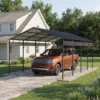 12x20_metal_carport_with_vertical_roof_black_scene Patiowell 12'x20' Metal Carport with Vertical Roof, Black