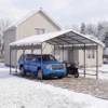 12x20_metal_carport_with_vertical_roof_black_scene2 Patiowell 12'x20' Metal Carport with Vertical Roof, Black