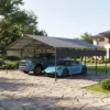 20x20_metal_carport_black_scene Patiowell 20x20 ft Outdoor Metal Carport, Black