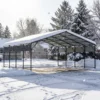20x20_outdoor_metal_carport_black_scene2_1 Patiowell 20x20 ft Outdoor Metal Carport, Black