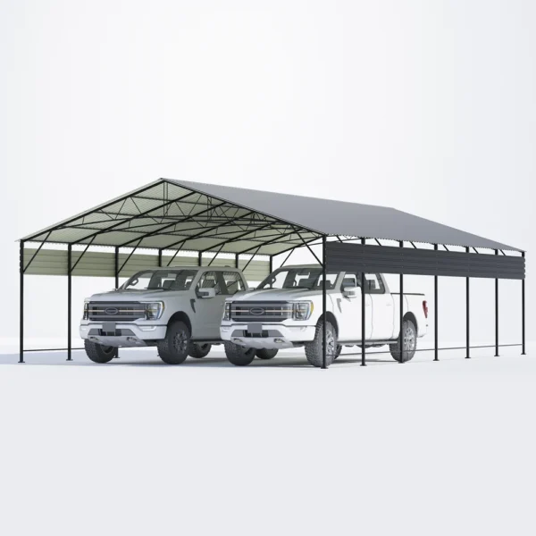 20x30_outdoor_metal_carport_black_main Patiowell 20x30 ft Outdoor Metal Carport, Black