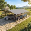 20x30_outdoor_metal_carport_black_scene2 Patiowell 20x30 ft Outdoor Metal Carport, Black