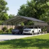 home_page_carports_h5 Patiowell 20x20 ft Outdoor Metal Carport, Black